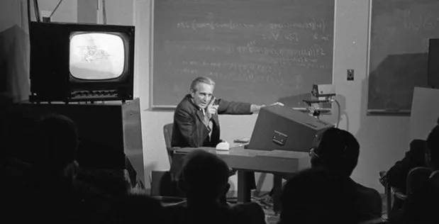 Doug Engelbart speaking at the historical presentation called “The Mother of all Demos”